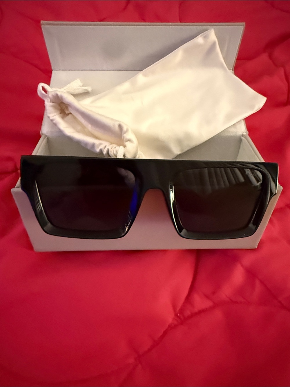 Dezi Rectangular Black Sunglasses